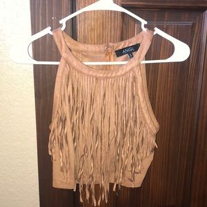 Angl suede fringe top